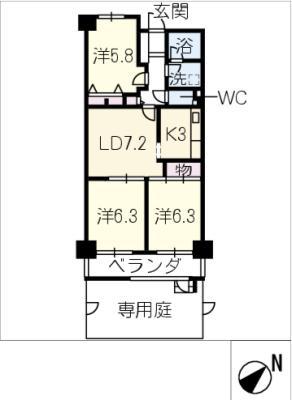 藤和シティコープ新川211(3LDK/2階)の間取り写真