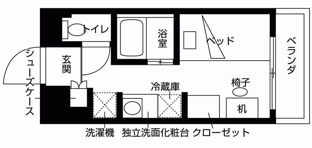 ルミナス八幡山(ワンルーム/4階)の間取り写真