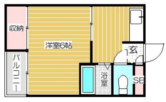 井宮マンション(1K/3階)の間取り写真