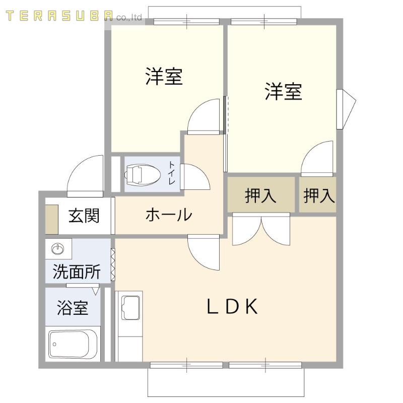 ＪＲ豊肥本線 滝尾駅 徒歩23分 2階建 築38年(2LDK/1階)の間取り写真