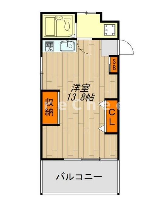 メゾーネ大山(ワンルーム/6階)の間取り写真