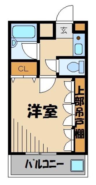 パークヒルズ向原(1K/1階)の間取り写真