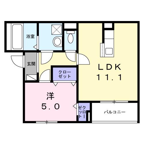 ポルテボヌール本牧(1LDK/3階)の間取り写真