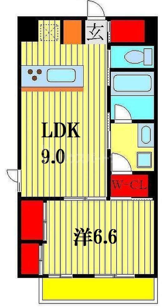 ART RESIDENCE IN OOTAKA-NO-MORI(1LDK/5階)の間取り写真