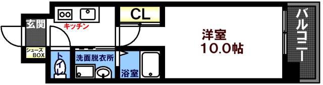 Lグランデ 大手町(1K/9階)の間取り写真