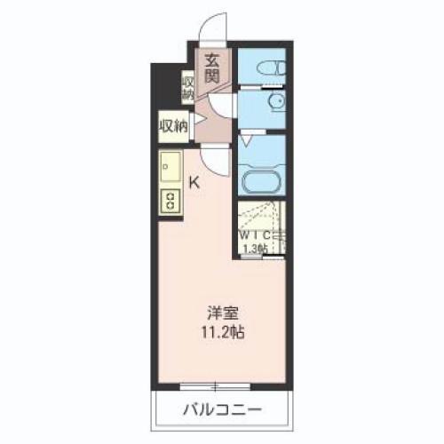 グランドゥール・M・T(ワンルーム/1階)の間取り写真