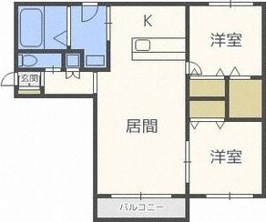 ブランジェ(2LDK/4階)の間取り写真