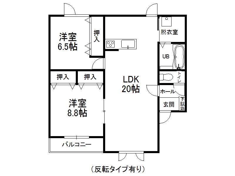 バップバーレンN館(2LDK/2階)の間取り写真