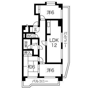 トラスト山王(3LDK/4階)の間取り写真