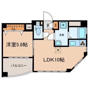 メゾン・ヴェルメイユⅡ(1LDK/4階)の間取り写真