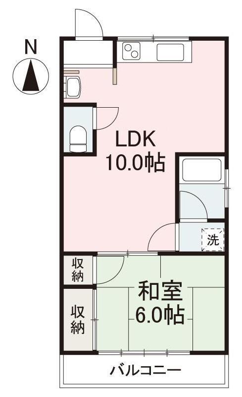 長田マンション(1LDK/2階)の間取り写真