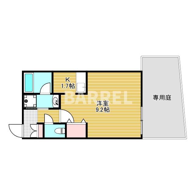 ウェルスクエア池田天神(1K/1階)の間取り写真