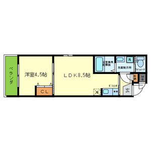 H-MAISON加美正覚寺VII(1LDK/1階)の間取り写真