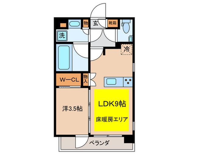 ピアース武蔵小杉(1LDK/4階)の間取り写真