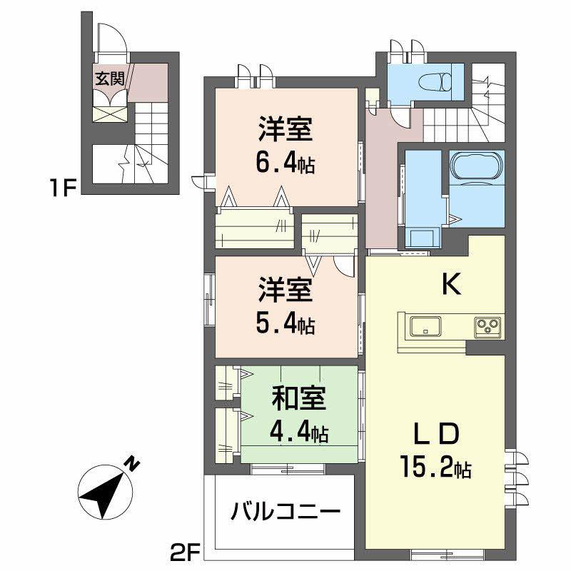 シャーメゾン室町(3LDK/2階)の間取り写真