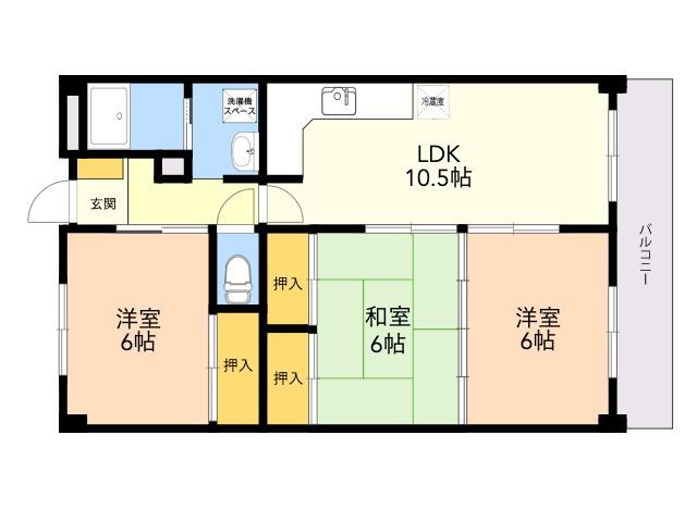 エクセレント36(3LDK/6階)の間取り写真