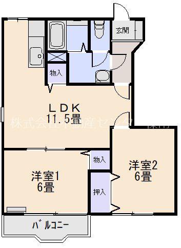 リージェント(2LDK/1階)の間取り写真