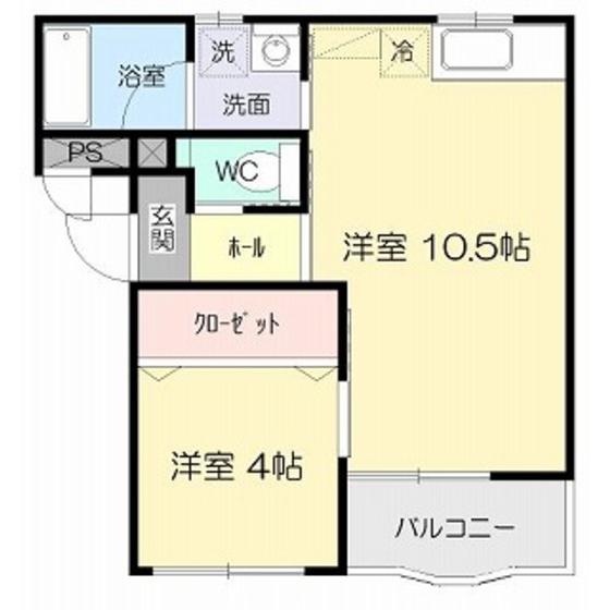 フォルトナートA棟(1LDK/1階)の間取り写真