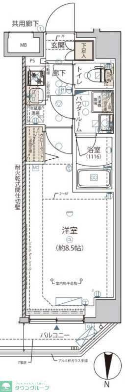 ARCOBALENO KINSHICHO(1K/3階)の間取り写真