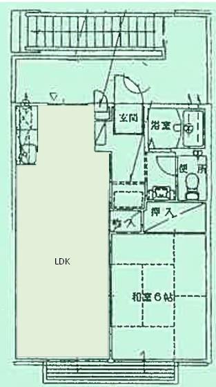 ビーライン川口(1LDK/1階)の間取り写真
