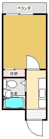コーポ渕上(1K/3階)の間取り写真