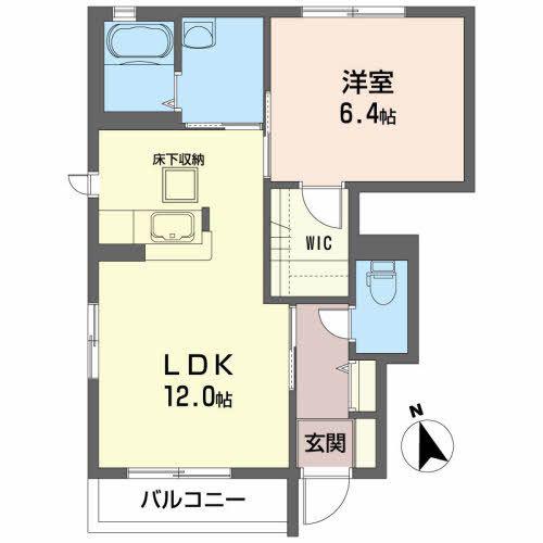 ハーモニーテラス(1LDK/1階)の間取り写真