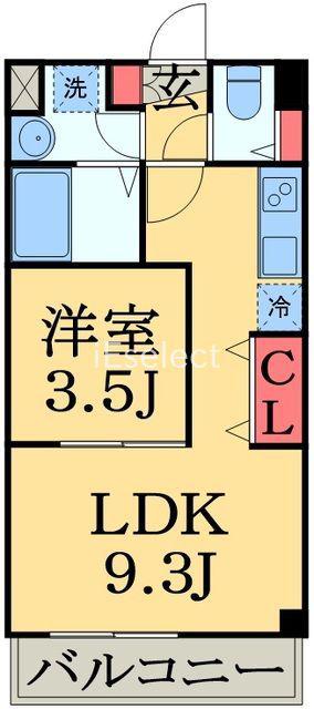 MAXIMUSIII(1LDK/3階)の間取り写真