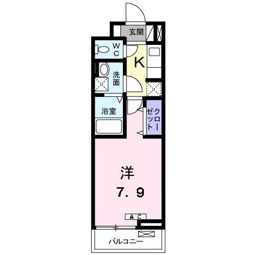 サンリットウエストG(1K/2階)の間取り写真