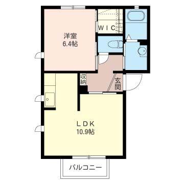 プリンセス弐番館(1LDK/2階)の間取り写真