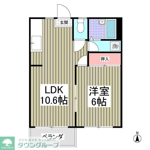 グリーンマンション渡辺(1LDK/3階)の間取り写真