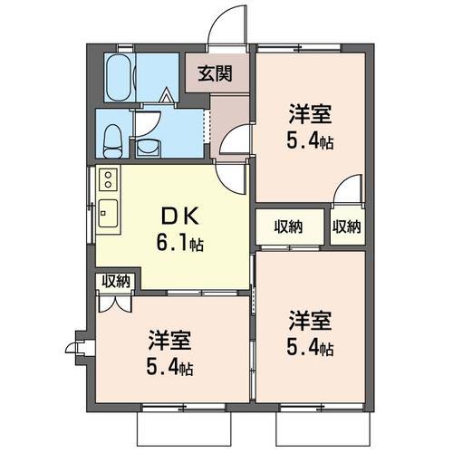 サンモール本郷A(3DK/1階)の間取り写真