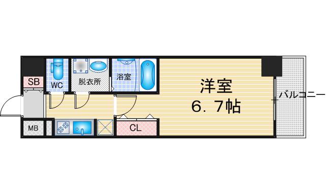 S-RESIDENCE志賀本通DEARLY(1K/8階)の間取り写真