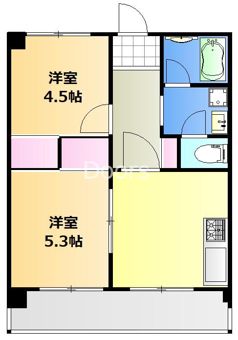 パルティーレ南倉敷(2DK/2階)の間取り写真