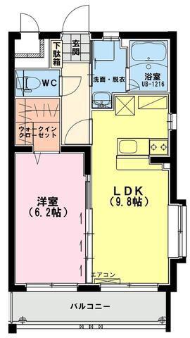 マリア・カーサ(1LDK/4階)の間取り写真
