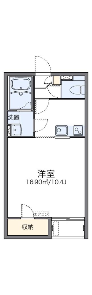 レオネクストKII(1K/2階)の間取り写真