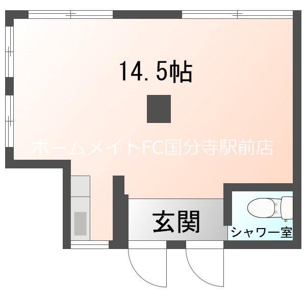 飯塚ビル(ワンルーム/3階)の間取り写真