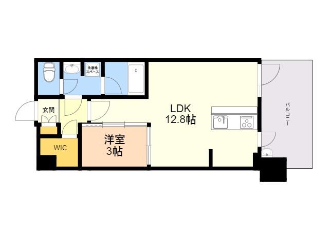 DEUX・RESIA 平尾 PREMIUM(1LDK/3階)の間取り写真