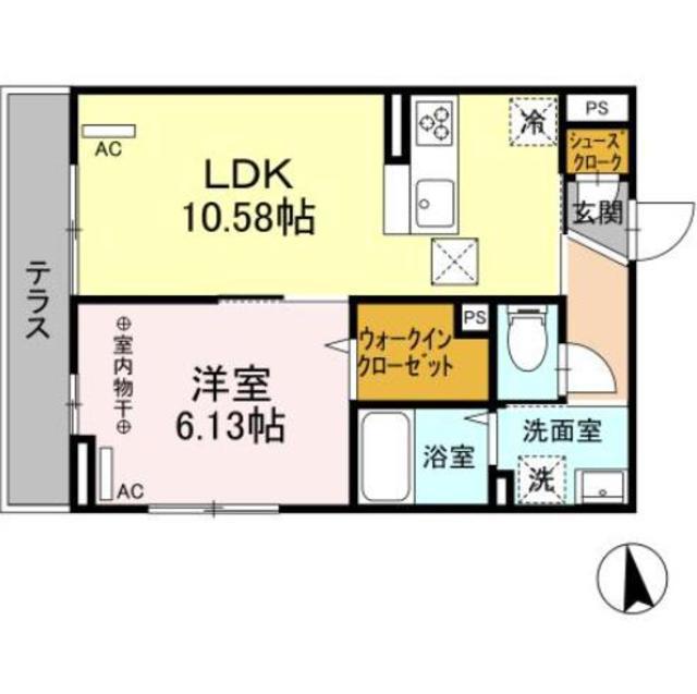ラ・パージュ桜(1LDK/3階)の間取り写真