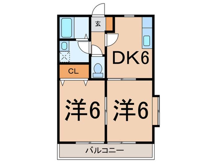 ハイメゾンNT(2DK/2階)の間取り写真