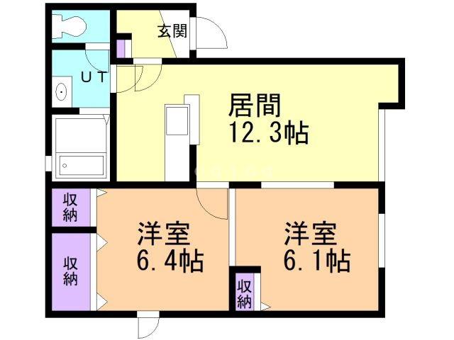 シャーメゾンメイD(2LDK/1階)の間取り写真