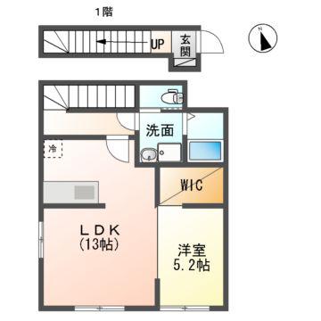 フォルテッツア城南(1LDK/2階)の間取り写真