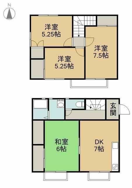 ルーミー守谷6号館(4DK/2階)の間取り写真