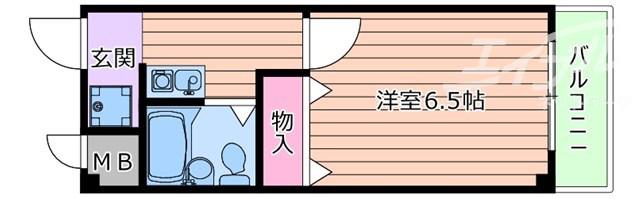 ラポール吹田(1K/4階)の間取り写真
