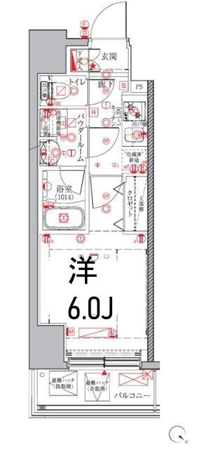 クレイシアIDZ横浜桜木町(1K/7階)の間取り写真