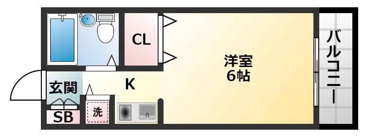 ラテール西田弐番館(1K/4階)の間取り写真