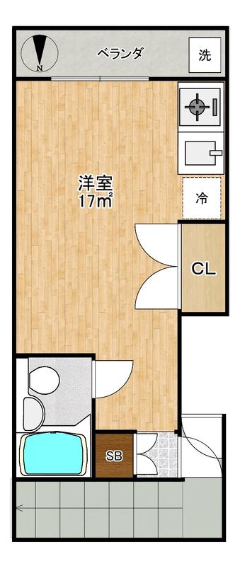 ハイムコメスタ(ワンルーム/2階)の間取り写真