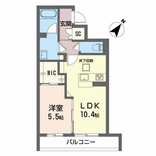 べレオ黄金町(1LDK/1階)の間取り写真