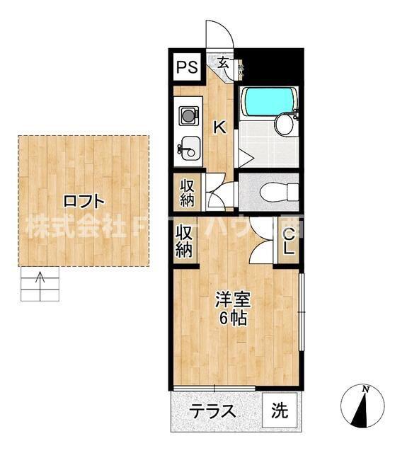 ジュネパレス市川第26(1K/1階)の間取り写真