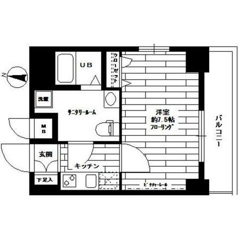 ステージファースト西巣鴨(1K/9階)の間取り写真