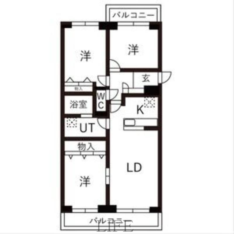 BRO北野(3LDK/10階)の間取り写真